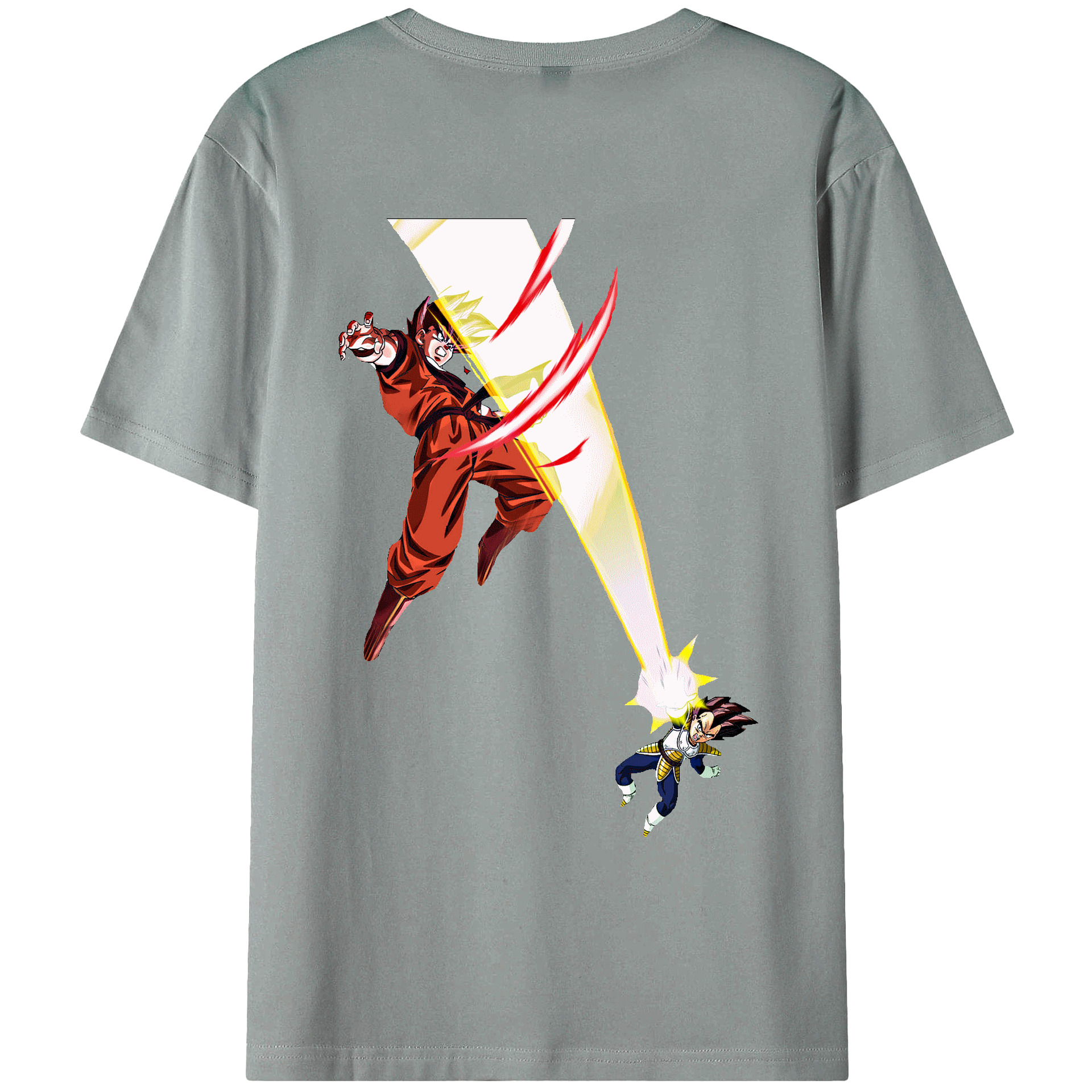 （画像用） ドラゴンボール ベジータ四世（Bejīta Yonsei）DRAGON BALL Vegeta IV 綿100％ メンズ半袖Tシャツ（バックプリント） 通気性